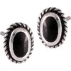 Black Onyx Sterling Silver Stud Earrings 1 Black Onyx Sterling Silver Stud Earrings -Chic Jewelry Store WH S01513 BO