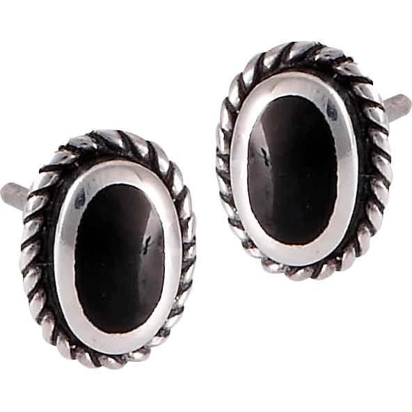 Black Onyx Sterling Silver Stud Earrings 3 Black Onyx Sterling Silver Stud Earrings