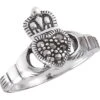 Silver Marcasite Claddagh Ring -Chic Jewelry Store WH S02151