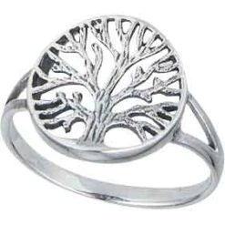 Silver Bark Tree Of Life Ring