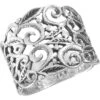 Sterling Silver Scrollwork Leaf Band -Chic Jewelry Store WH S03262