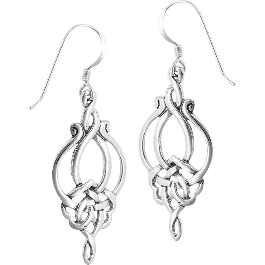 Sterling Silver Knotwork Rosebud Earrings 3 Sterling Silver Knotwork Rosebud Earrings
