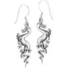 Silver Dragon Dropper Earrings