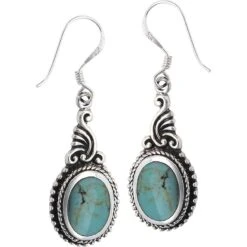 Ornate Turquoise Scrolled Earrings