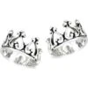 Sterling Silver Bali Crown Ear Cuffs 1 Sterling Silver Bali Crown Ear Cuffs -Chic Jewelry Store WH S06121