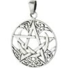 Silver Crescent Moon Pentacle Pendant -Chic Jewelry Store WH S08921