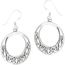 Sterling Silver Knotwork Circle Earrings