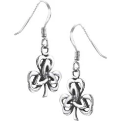 Sterling Silver Celtic Shamrock Earrings