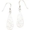 Silver Filigree Teardrop Hook Earrings 2 Silver Filigree Teardrop Hook Earrings -Chic Jewelry Store WH S09718