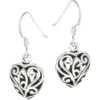 Silver Filigree Heart Hook Earrings 2 Silver Filigree Heart Hook Earrings -Chic Jewelry Store WH S09746