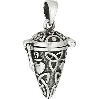 Silver Triquetra Hinged Vial Pendant 3 Silver Triquetra Hinged Vial Pendant