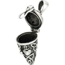 Silver Triquetra Hinged Vial Pendant 7 Silver Triquetra Hinged Vial Pendant -Chic Jewelry Store WS S09366 3