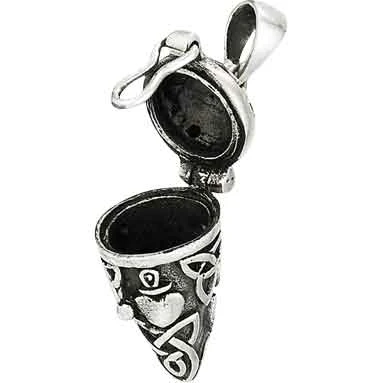 Silver Triquetra Hinged Vial Pendant 5 Silver Triquetra Hinged Vial Pendant - Image 3